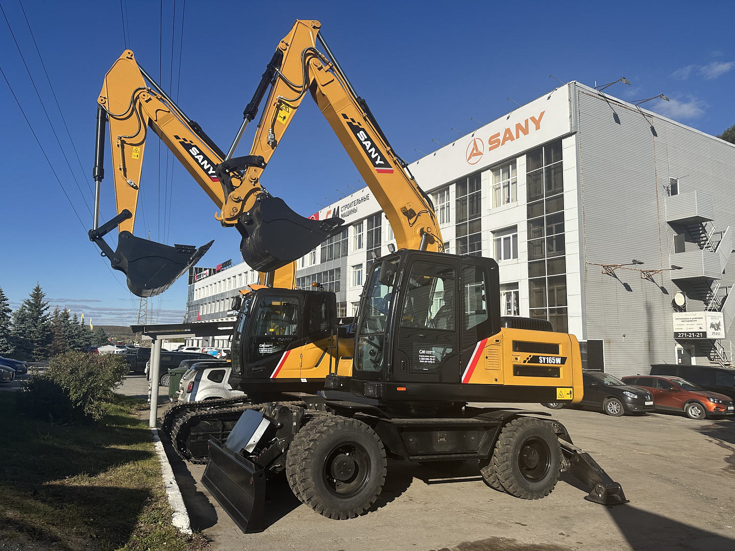 экскаватор колесный sany sy165w с аутригерами Колесные экскаваторы Sany