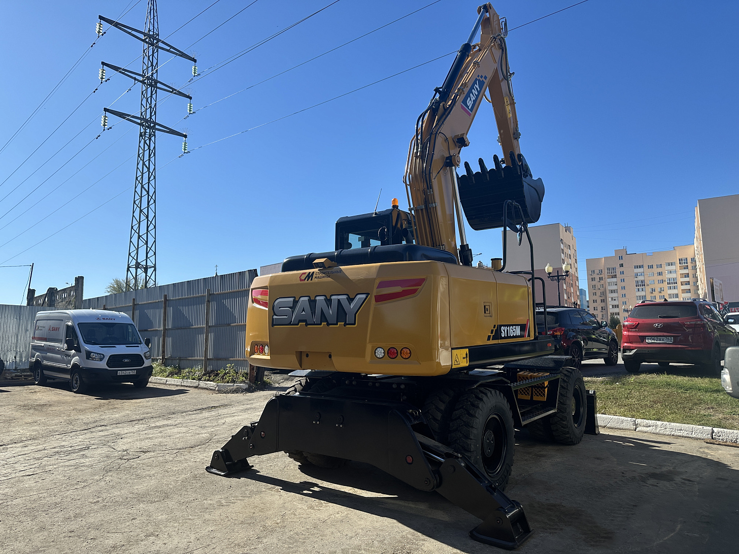 экскаватор колесный sany sy165w с аутригерами Колесные экскаваторы Sany