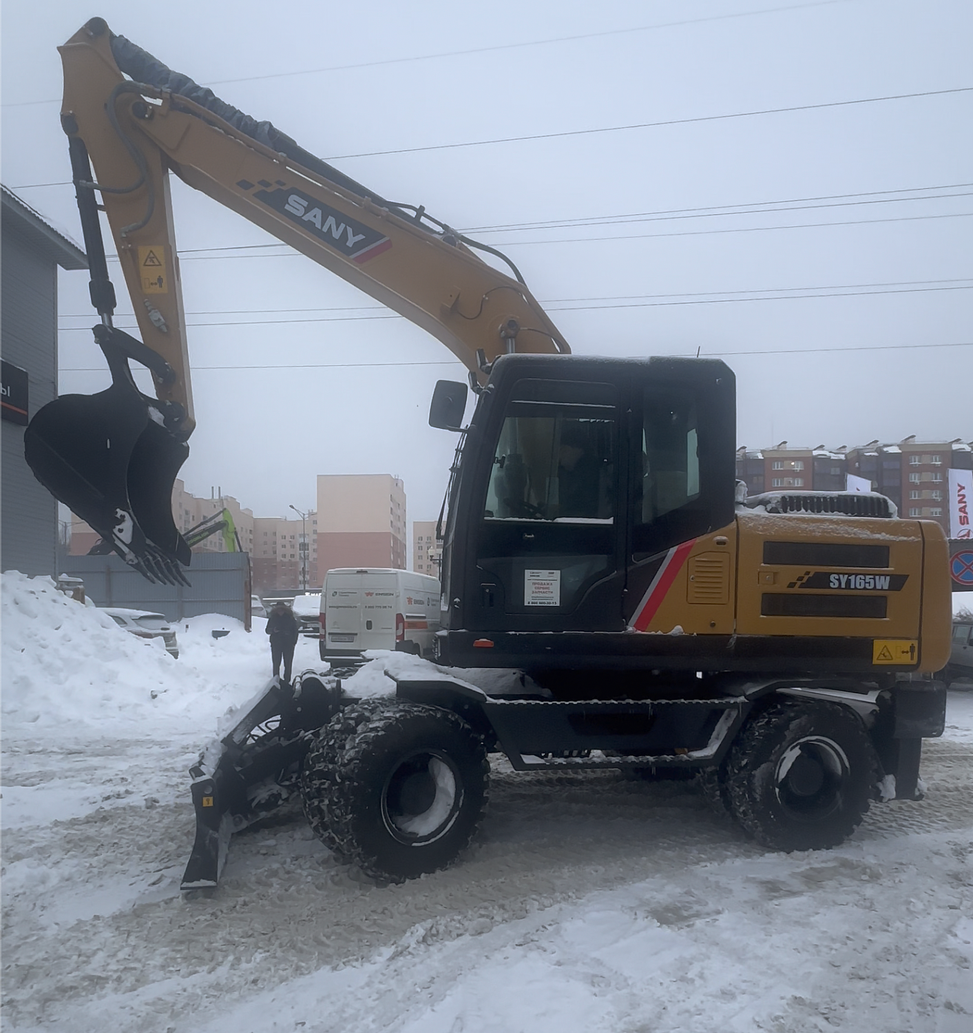 экскаватор колесный sany sy165w с аутригерами Колесные экскаваторы Sany