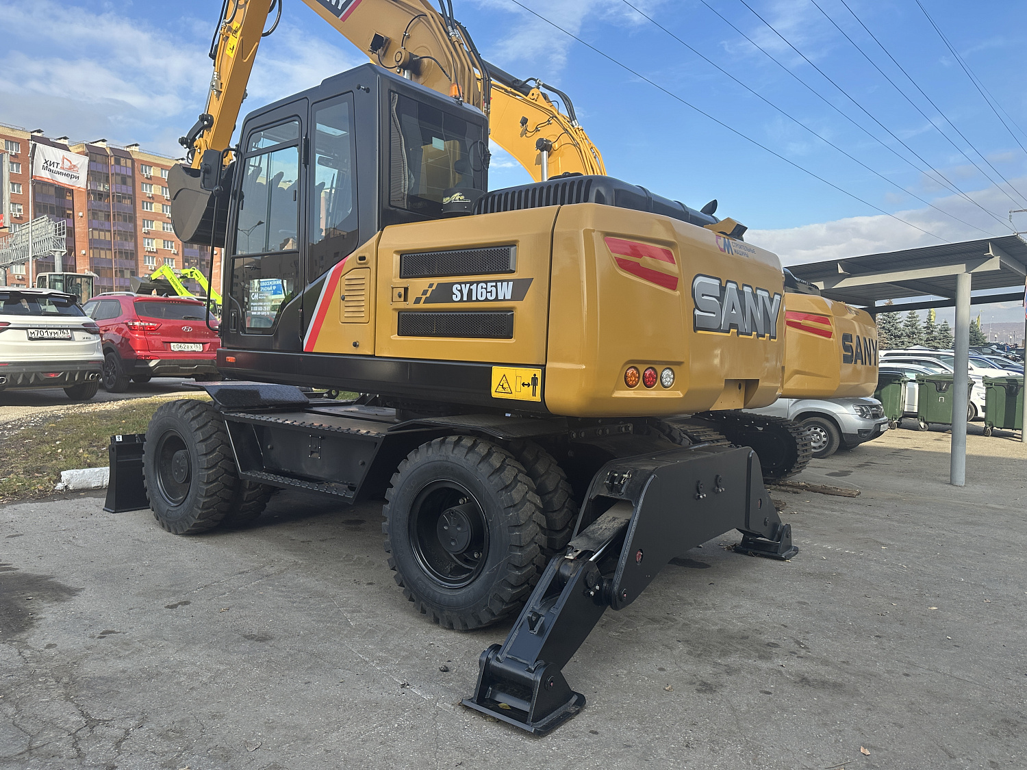 экскаватор колесный sany sy165w с аутригерами Колесные экскаваторы Sany