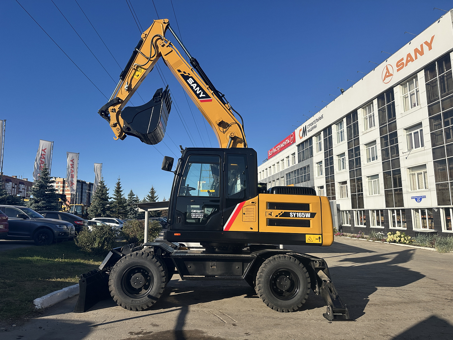 экскаватор колесный sany sy165w с аутригерами Колесные экскаваторы Sany